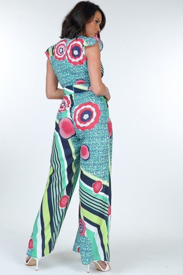 Thumbnail: Ruffle Sleeve Surplice Jumpsuit