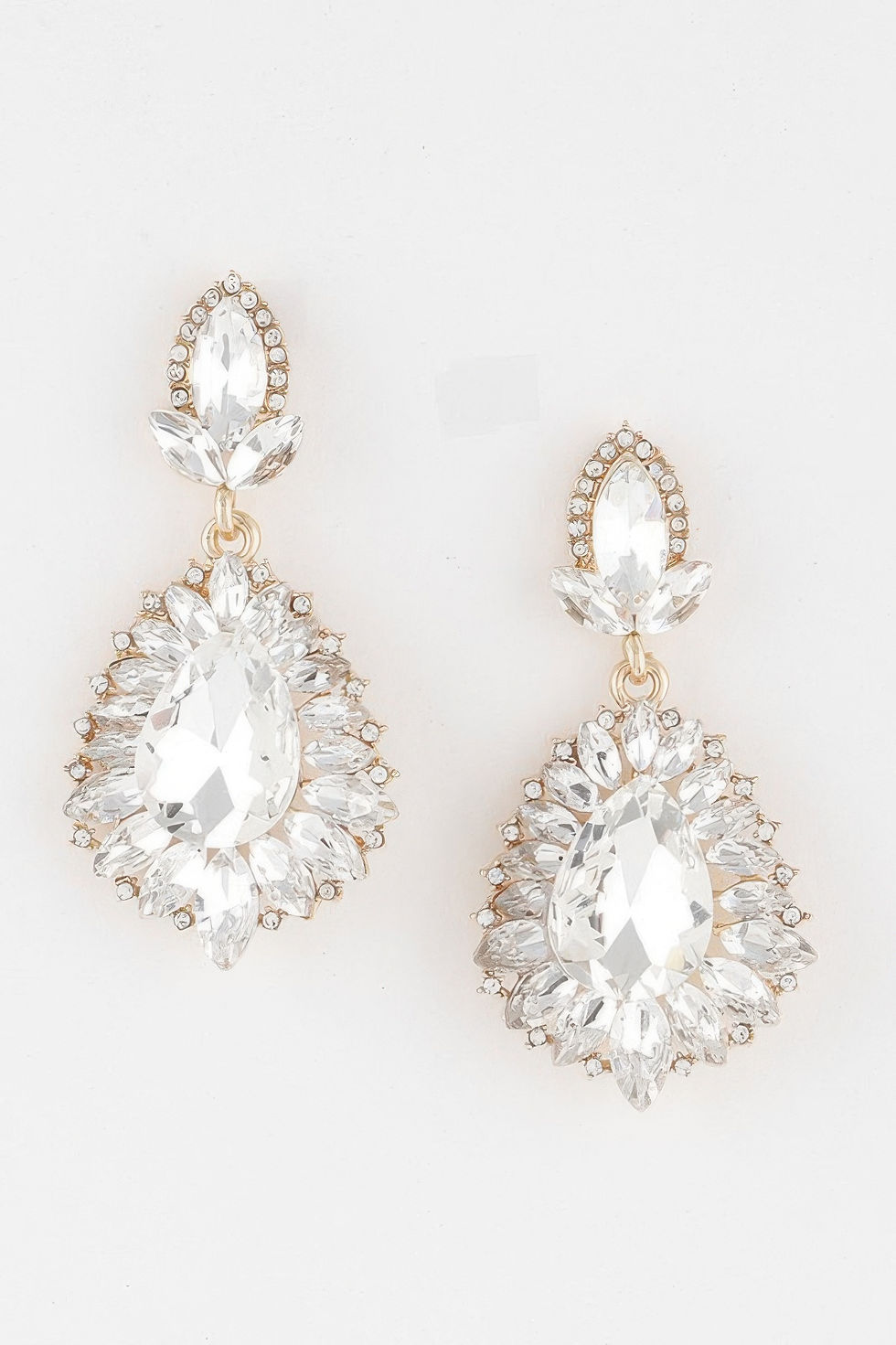 Thumbnail: Jeweled Flare Teardrop Earrings