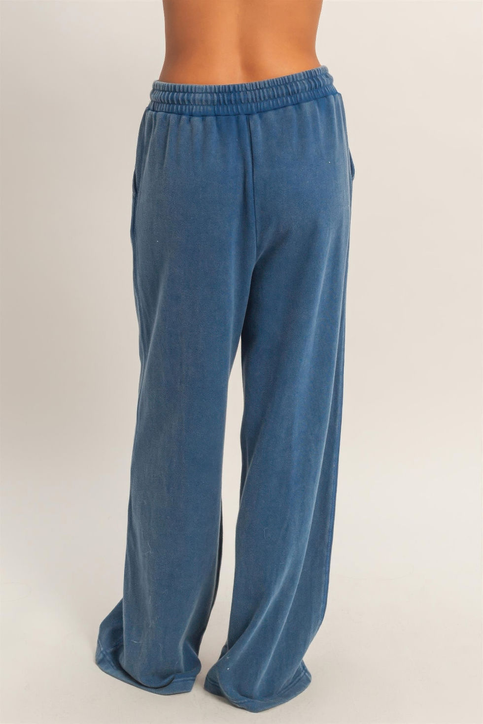 Thumbnail: Acid Wash French Terry Wide-leg Pants