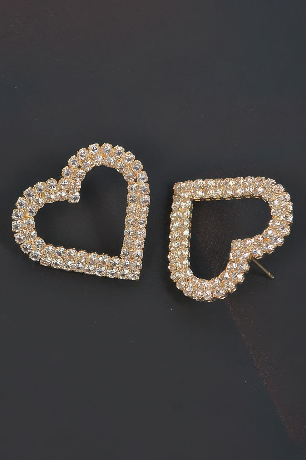 Thumbnail: Heart Rhinestone Button Earring 
