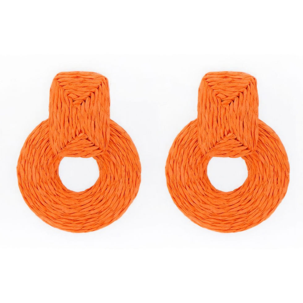 Thumbnail: Rnd Col Raffia Wrap Earring