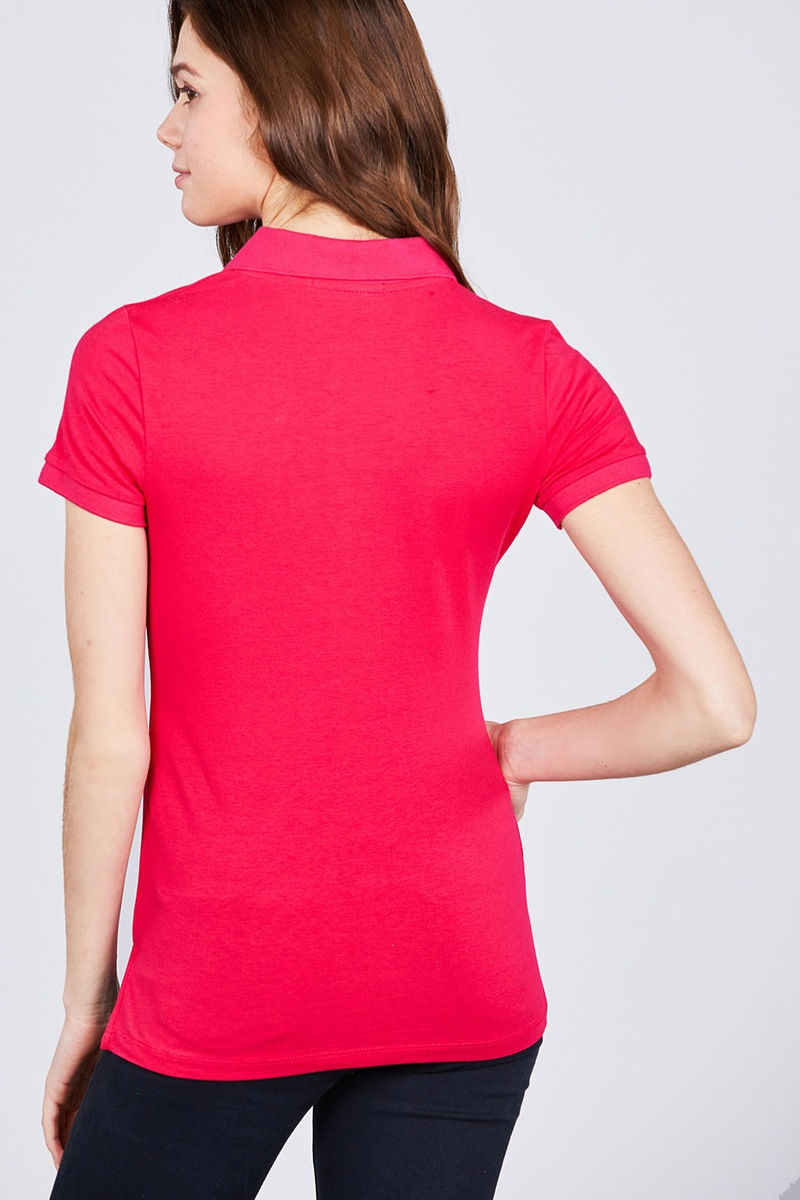 Thumbnail: Classic Jersey Spandex Polo Top