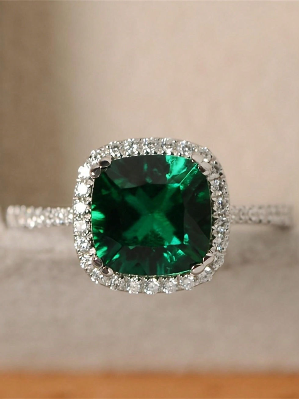 Thumbnail: 1pc Fashionable Square Shape Cubic Zirconia Ring For Women