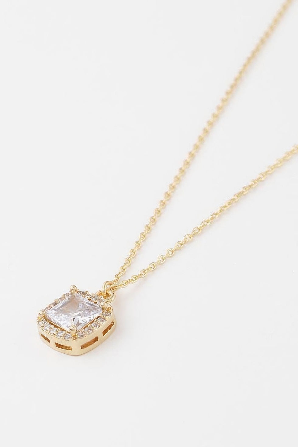 Thumbnail: Cubic Rhinestone Pendant Necklace