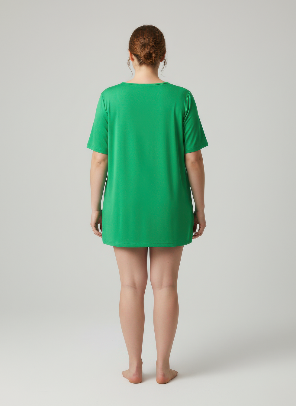 Thumbnail: Lace Trim V-neck Short Sleeve Knit Top