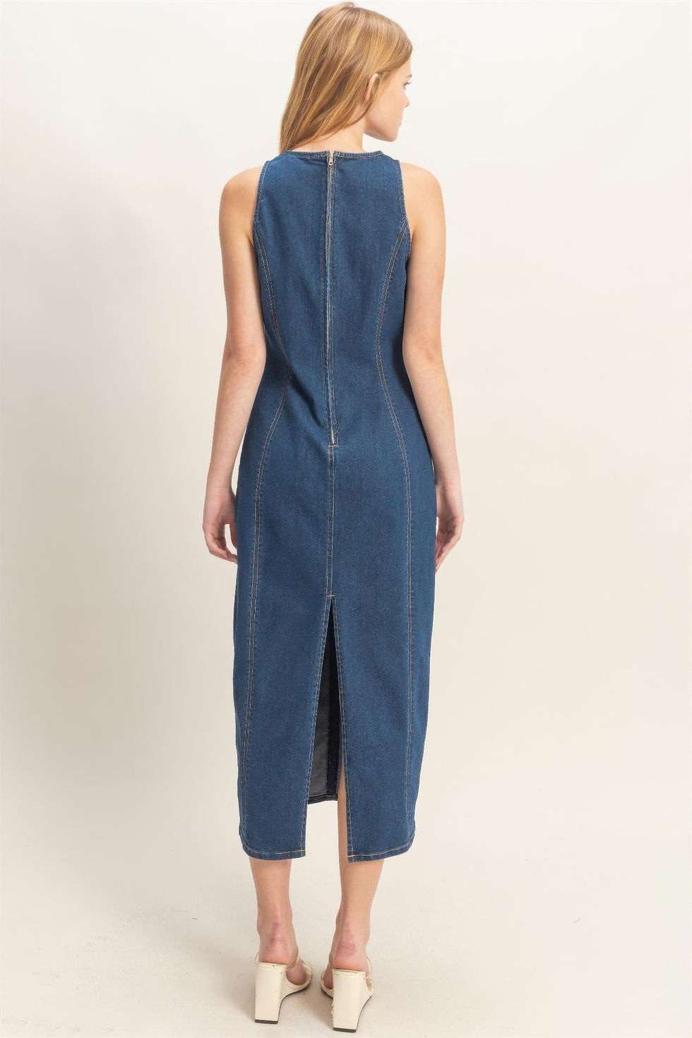 Thumbnail: Sleeveless Denim Midi Dress
