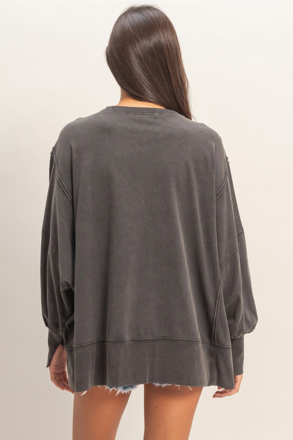Thumbnail: Oversized Seam Detail Long Sleeve Top