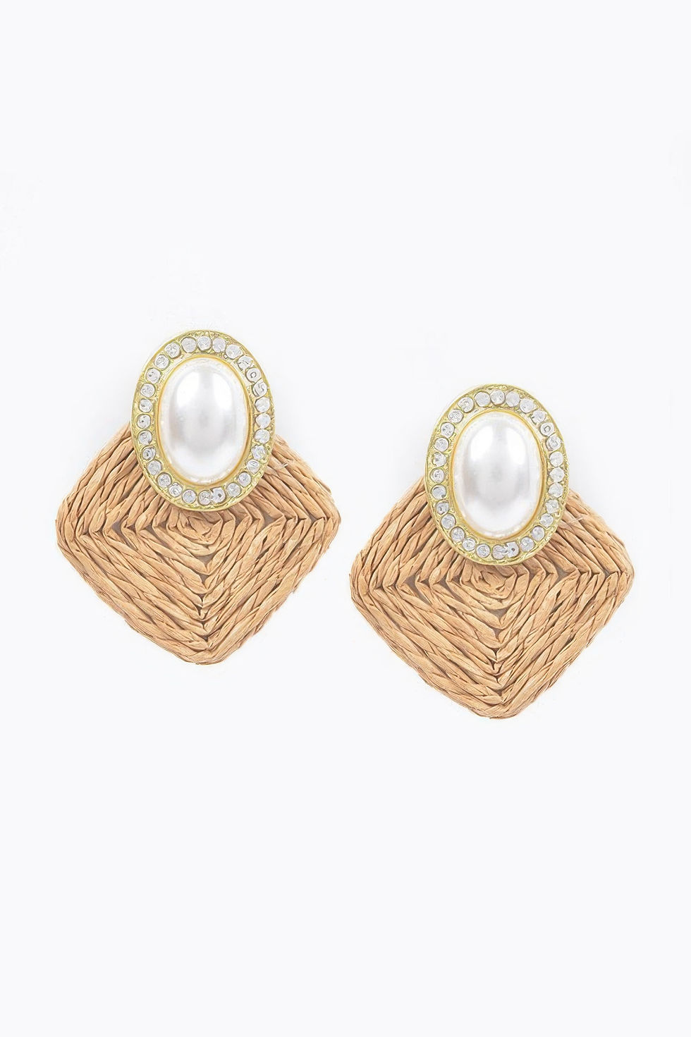 Thumbnail: Faux Straw Pearl Earring