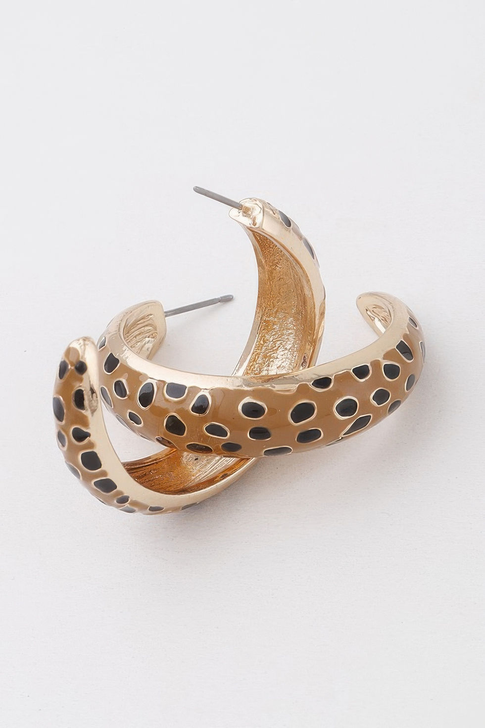 Thumbnail: Cheetah Print Hoop Earrings