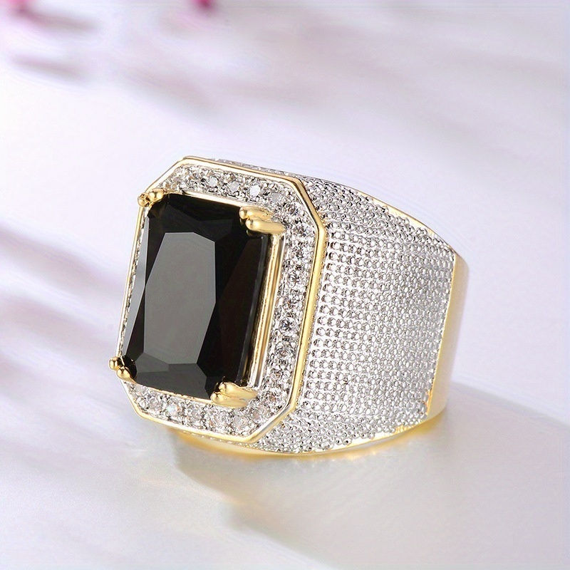 Thumbnail: Elegant Zircon Engagement Ring - Plated 4 Prong Setting - Perfect for Weddings 