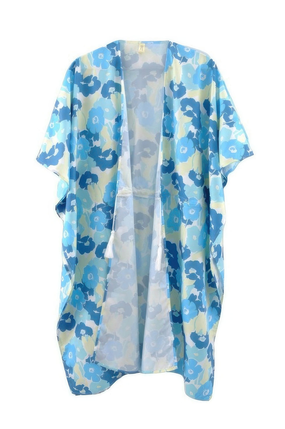 Thumbnail: Flower Print Self-tie Drawstring Open Front Cover 