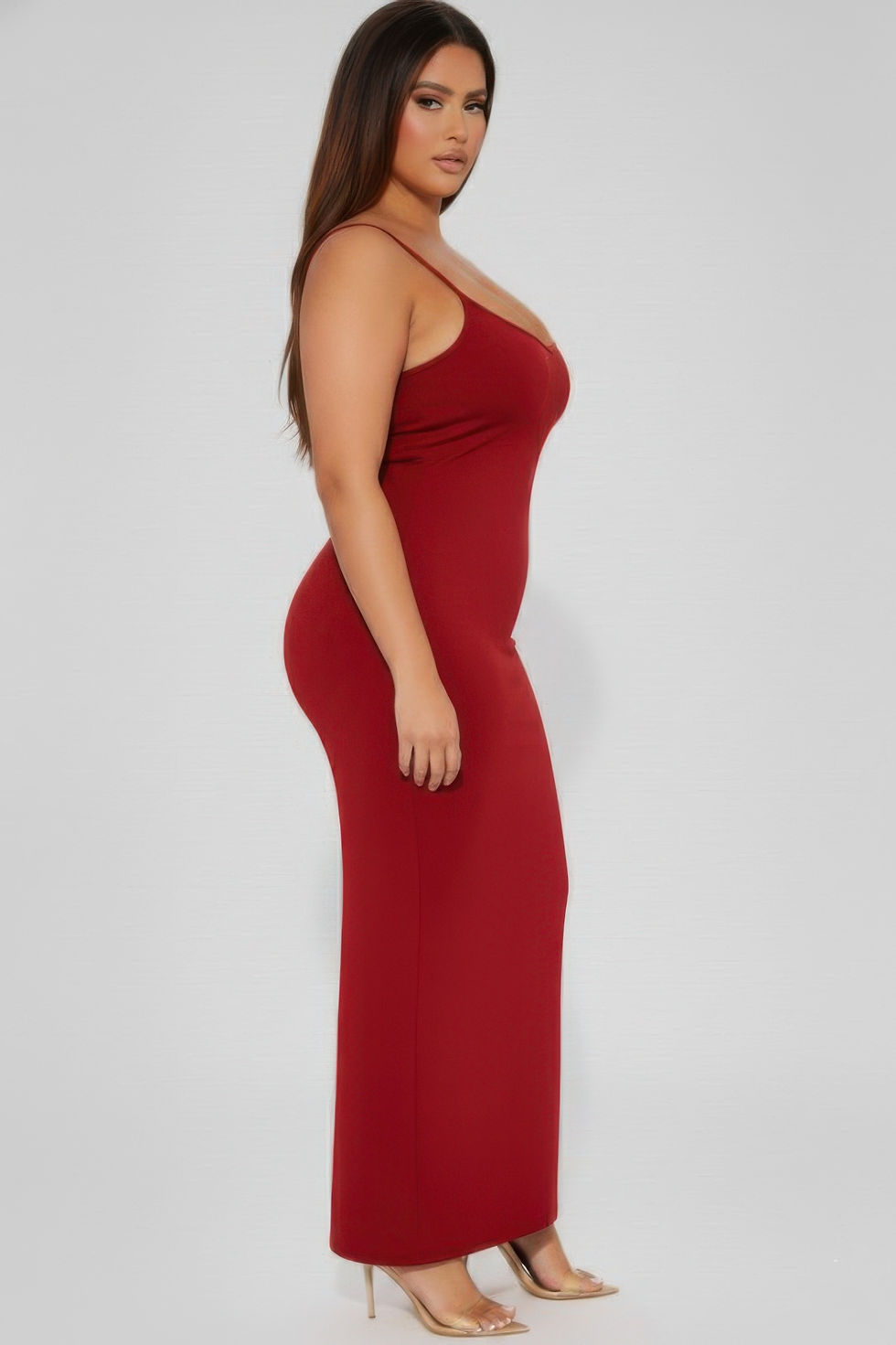 Thumbnail: Plus Ribbed Mermaaid Hem Cami Dress