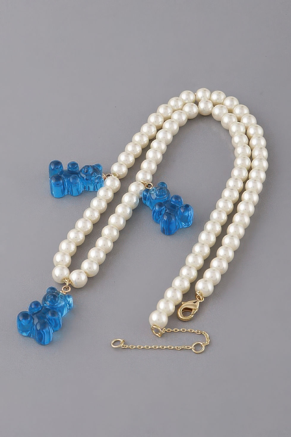 Thumbnail: Pearled Gummy Bear Trio Necklace