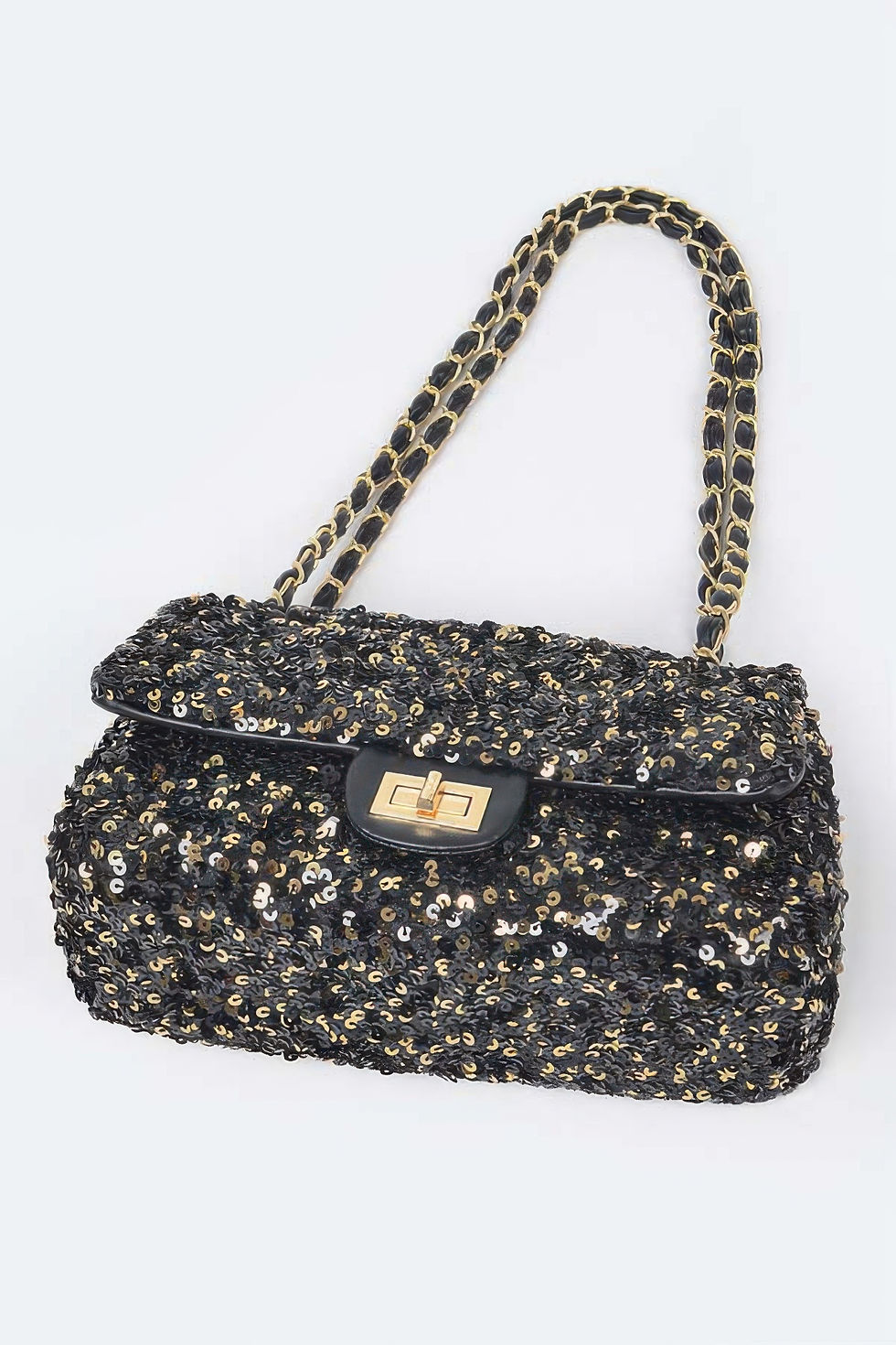 Thumbnail: Sequins Flap Shoulder Bag 