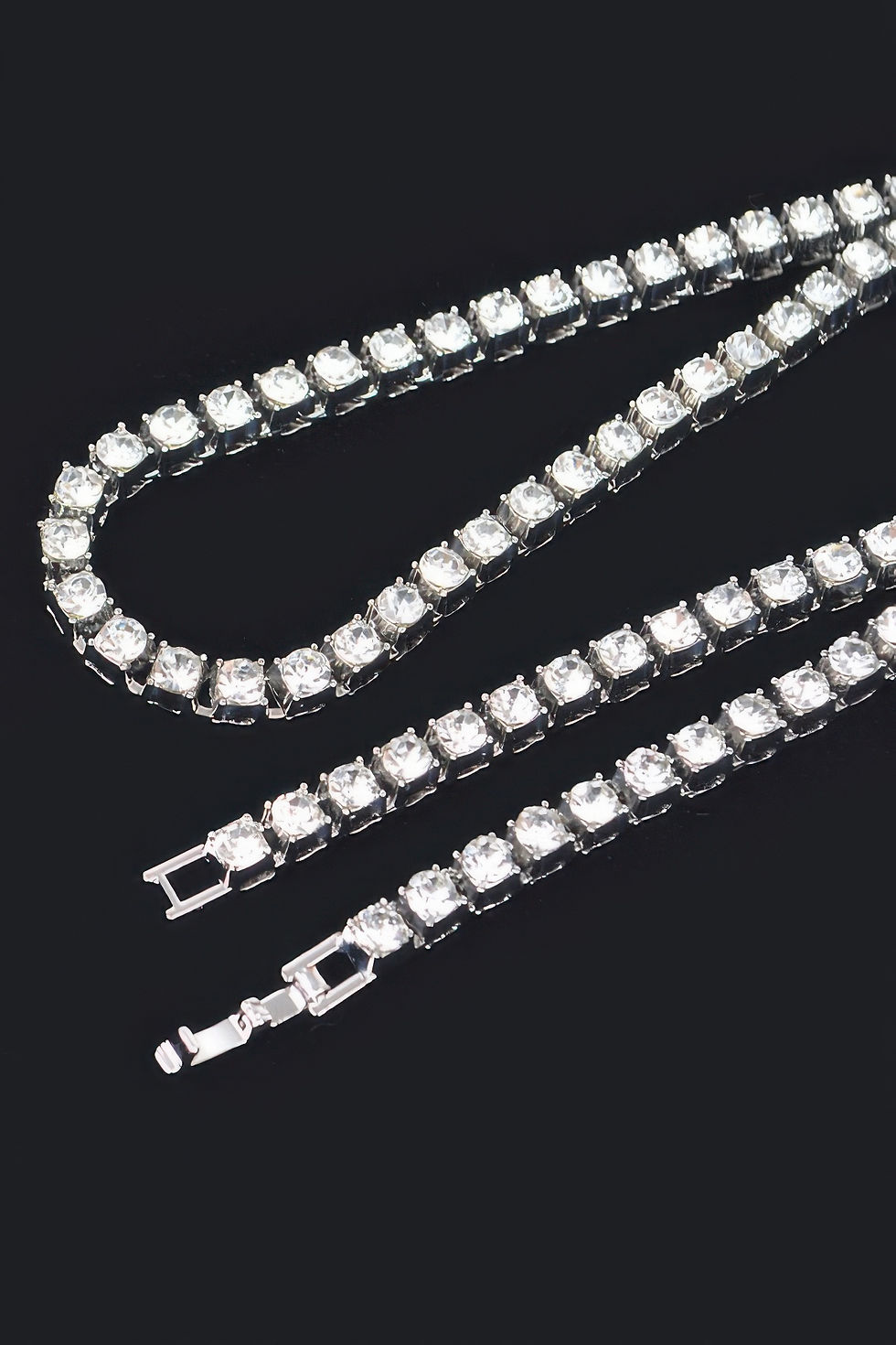 Thumbnail: Rhinestone Chain Layered Necklace Chain
