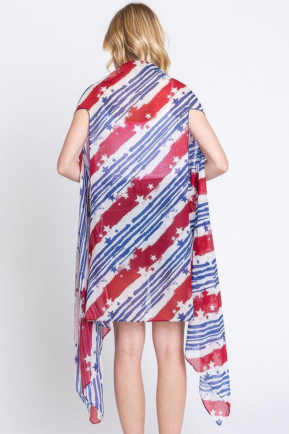 Thumbnail: Diagonal Stripes & Stars American Flag Design Vest