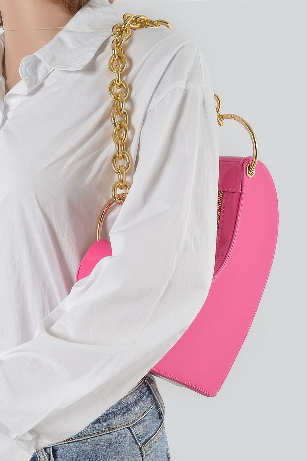 Thumbnail: Heart Shape Oversized Handle Clutch