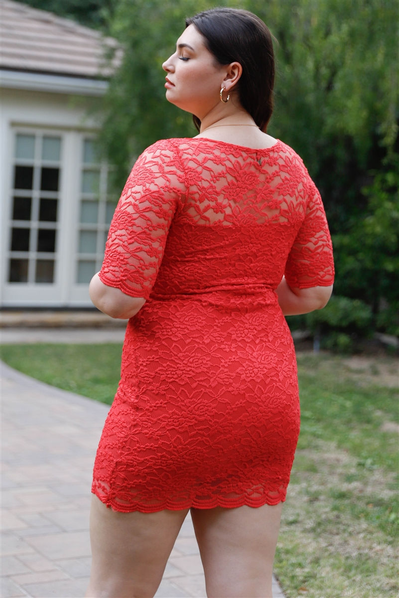 Thumbnail: Plus Lace Mini Dress