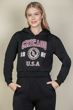 Graphic Drop Shoulder Pull Over Hoodie