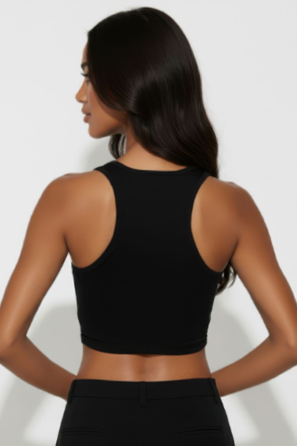 Thumbnail: Sheer Mesh Panel Crop Tank Top