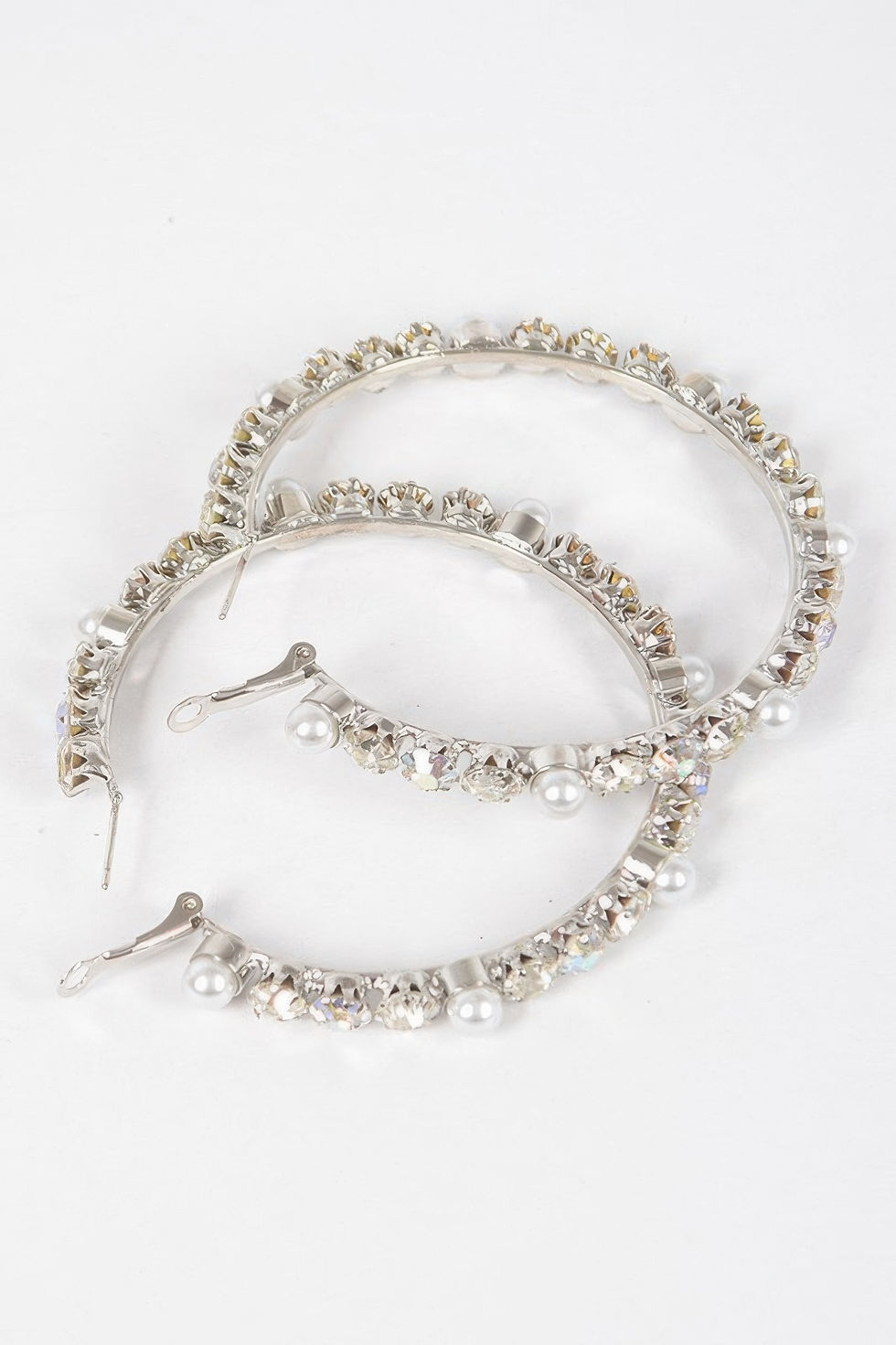 Thumbnail: Luxury Stones Hoop Earrings