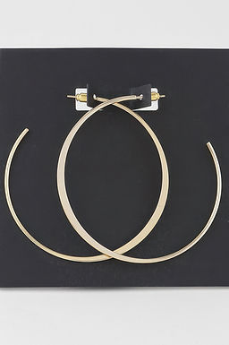 Oversized Flat Metal Hoop Earrings