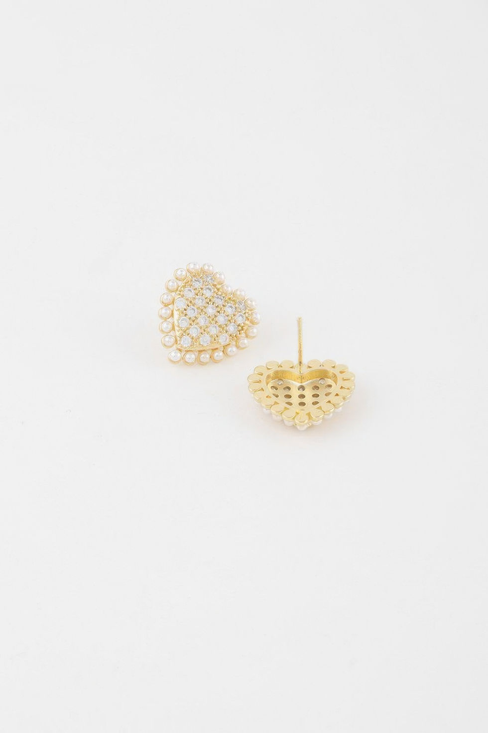 Thumbnail: Beaded Heart Stud Earrings