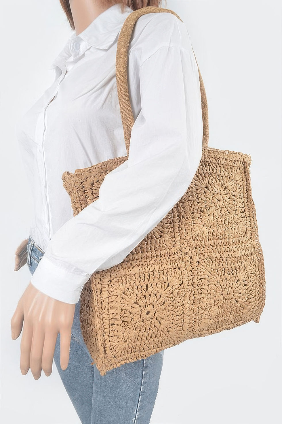 Thumbnail: Faux Straw Tote Bag