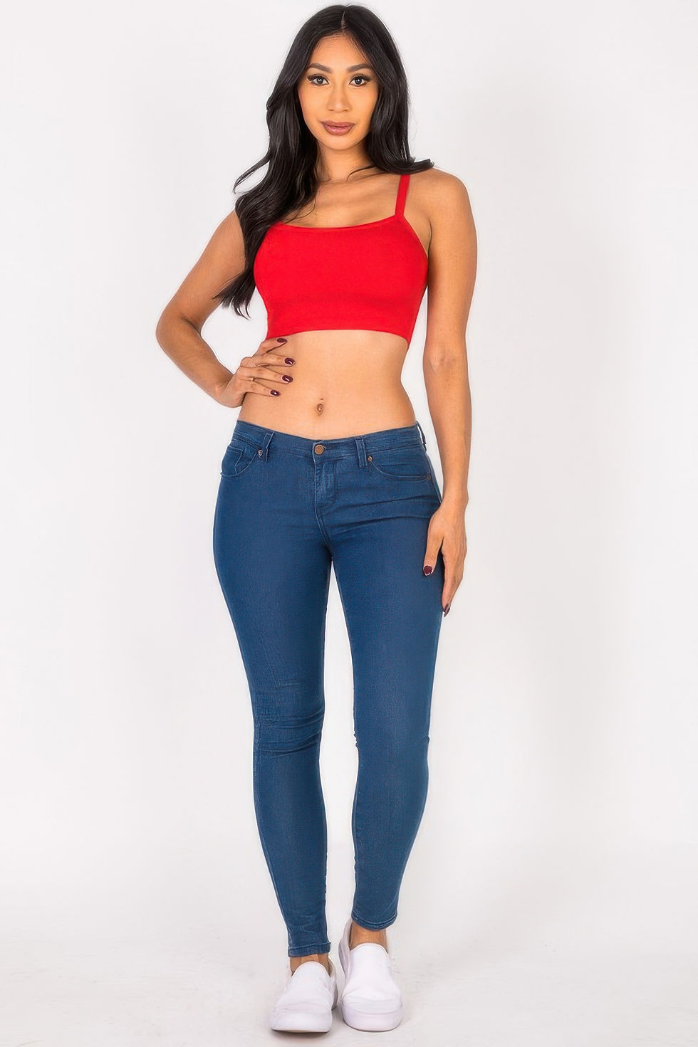 Thumbnail: Ribbed Knit Cami Crop Top