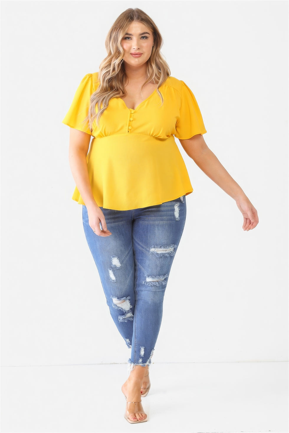 Thumbnail: Plus Tie Detail Flare Top