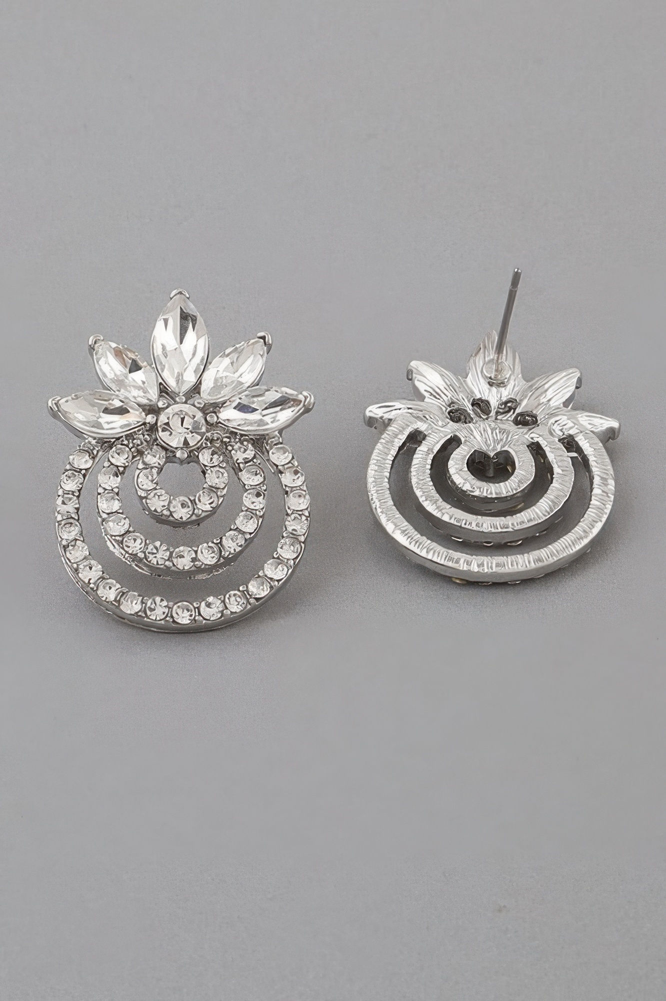 Triple Rhinestone Drop Earrings