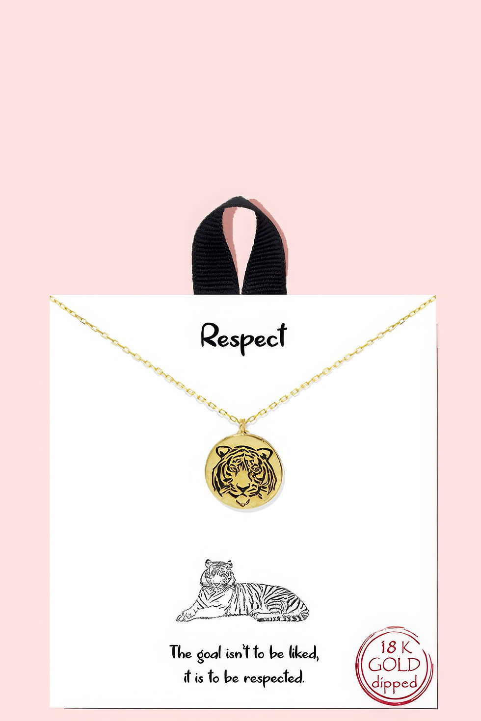 Thumbnail: 18k Gold Rhodium Dipped Respect Necklace