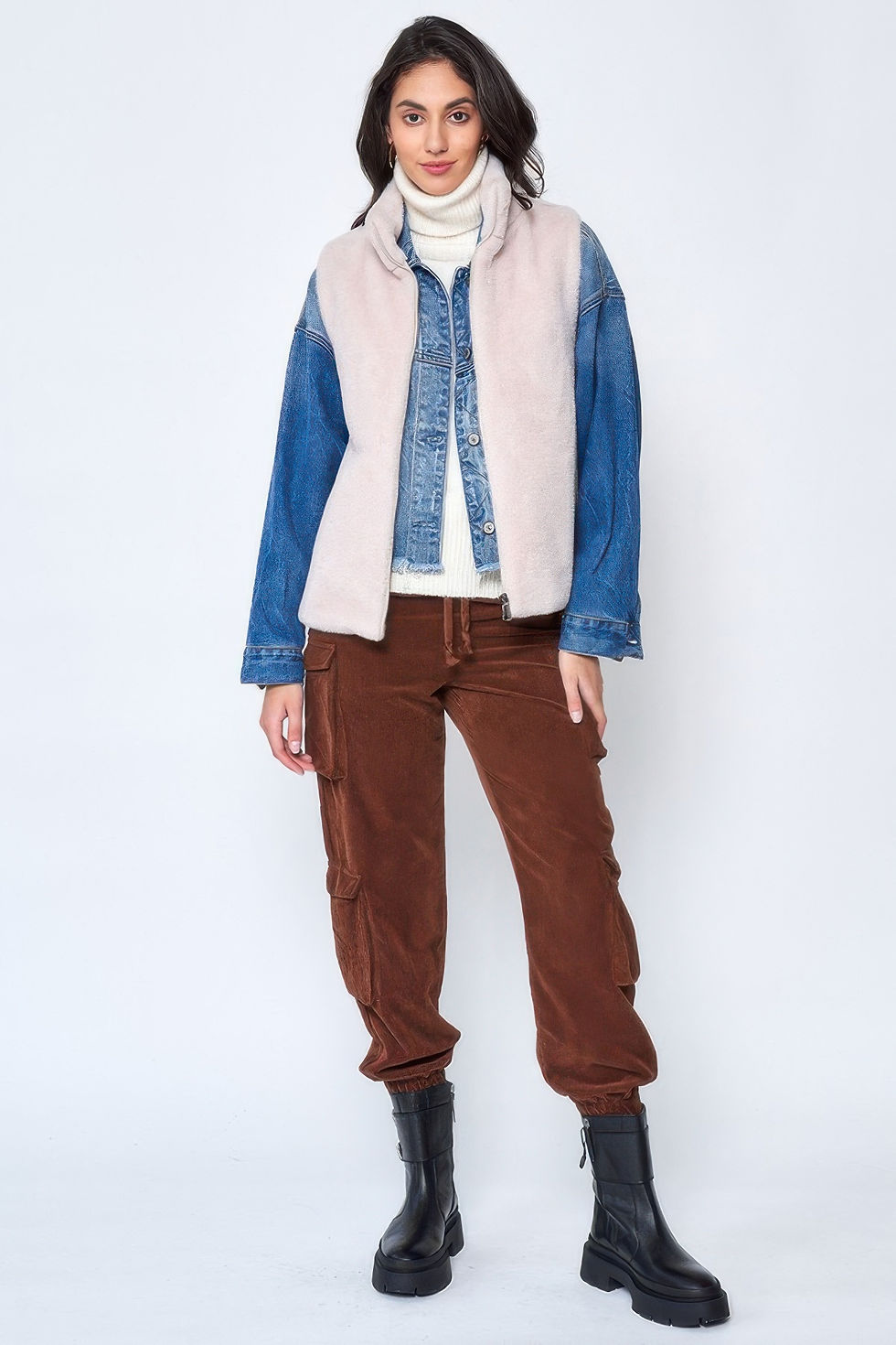 Thumbnail: Solid Faux Fur Vest
