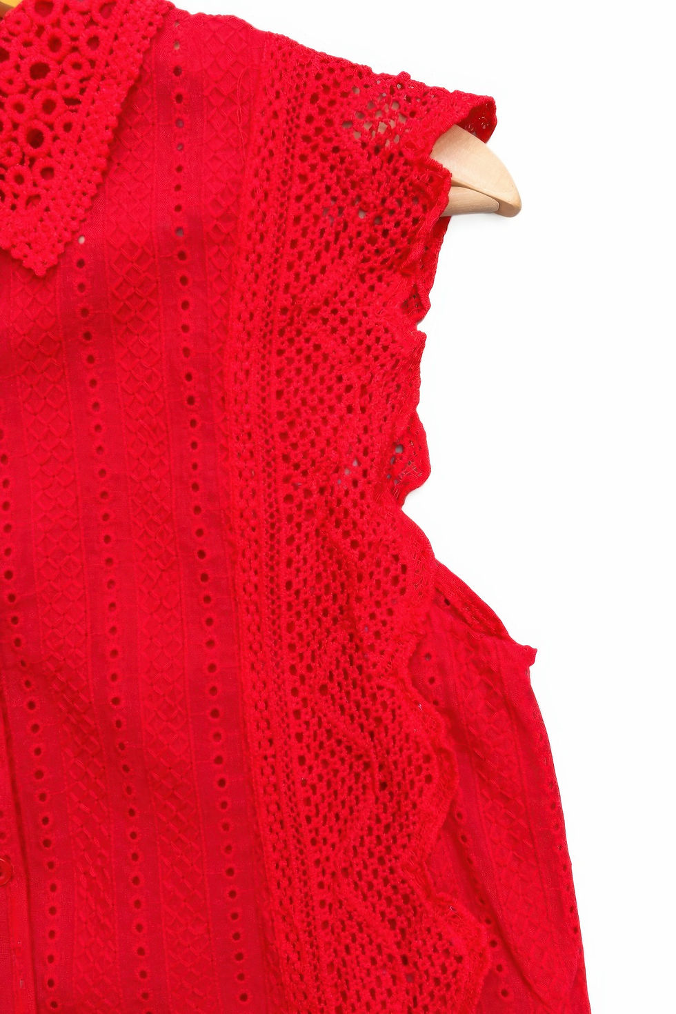 Thumbnail: Timeless Cotton Eyelet Lace Button-front Blouse