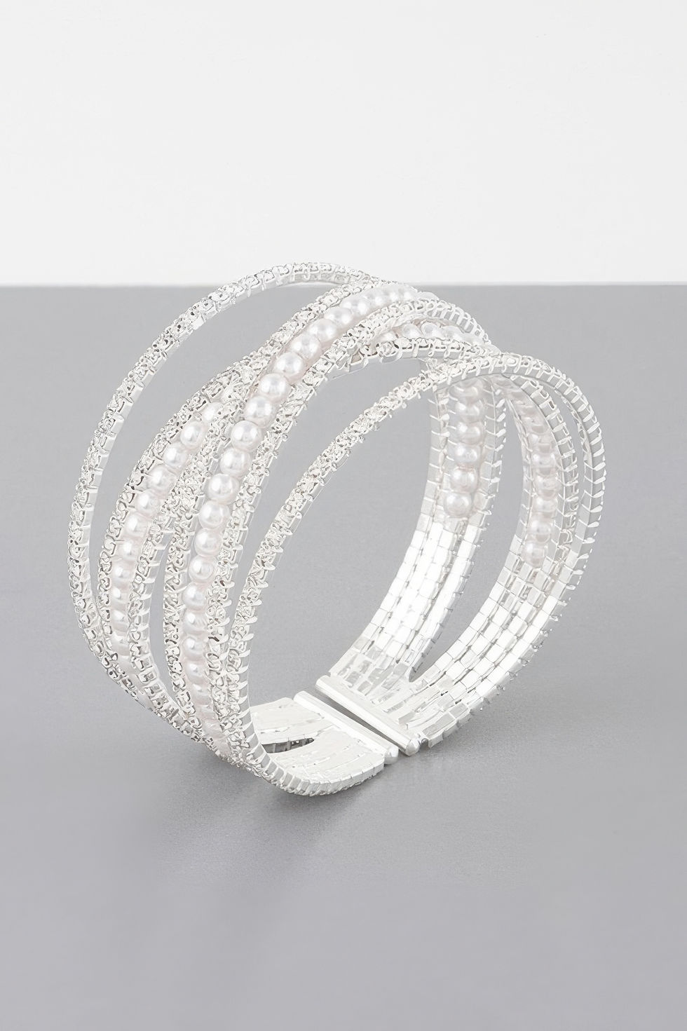 Thumbnail: Multi Cross Jewel Cuff Bracelet