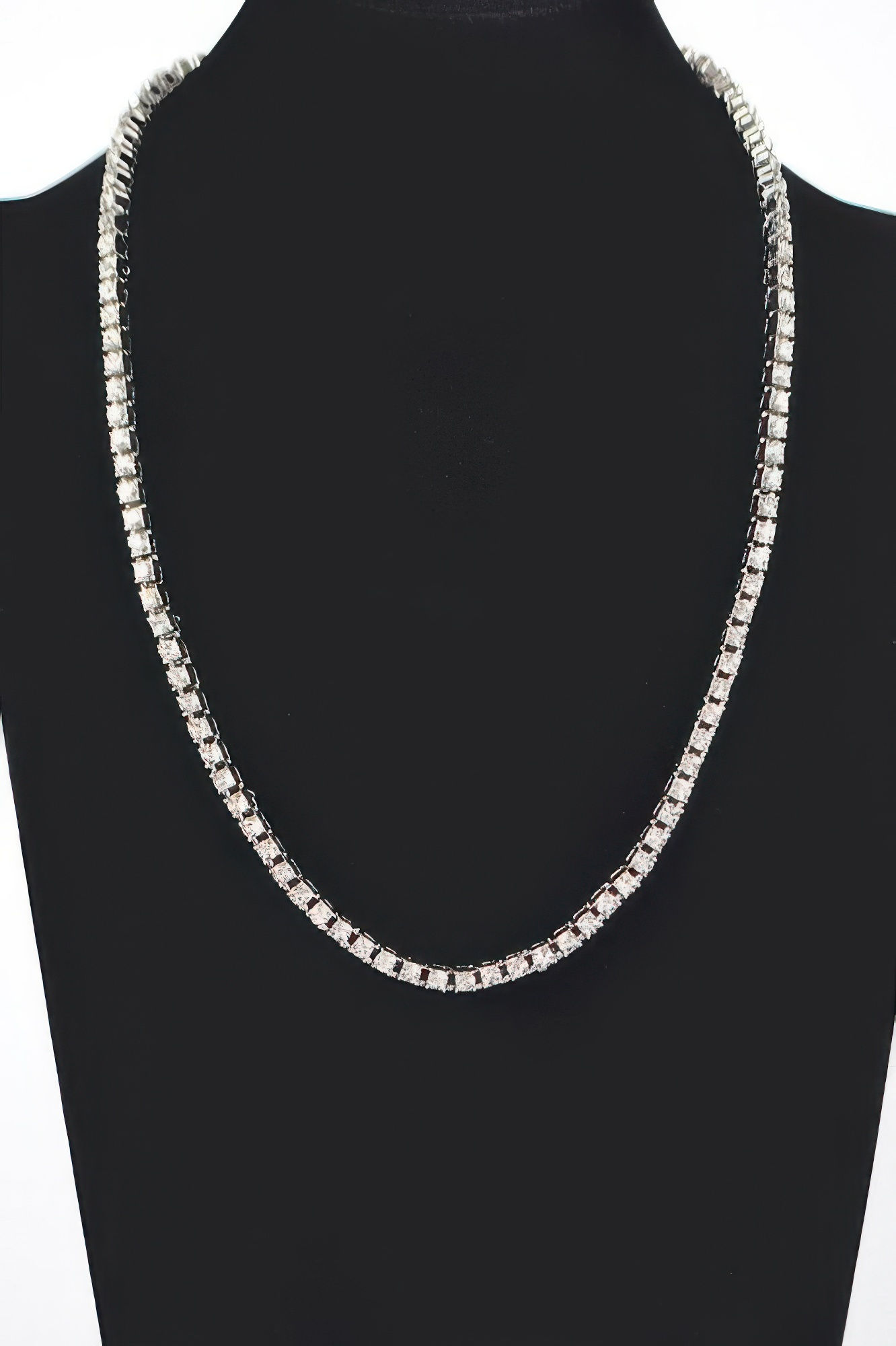 Rhinestone Chain Layered Necklace 60cm