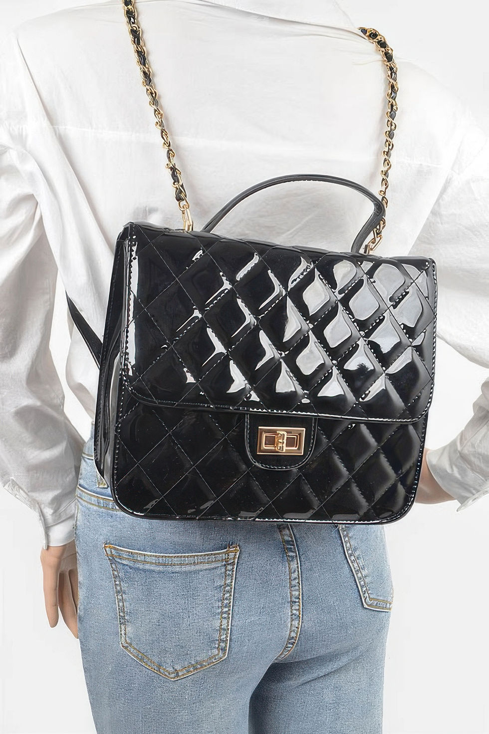Thumbnail: Quilted Enamel Backpack