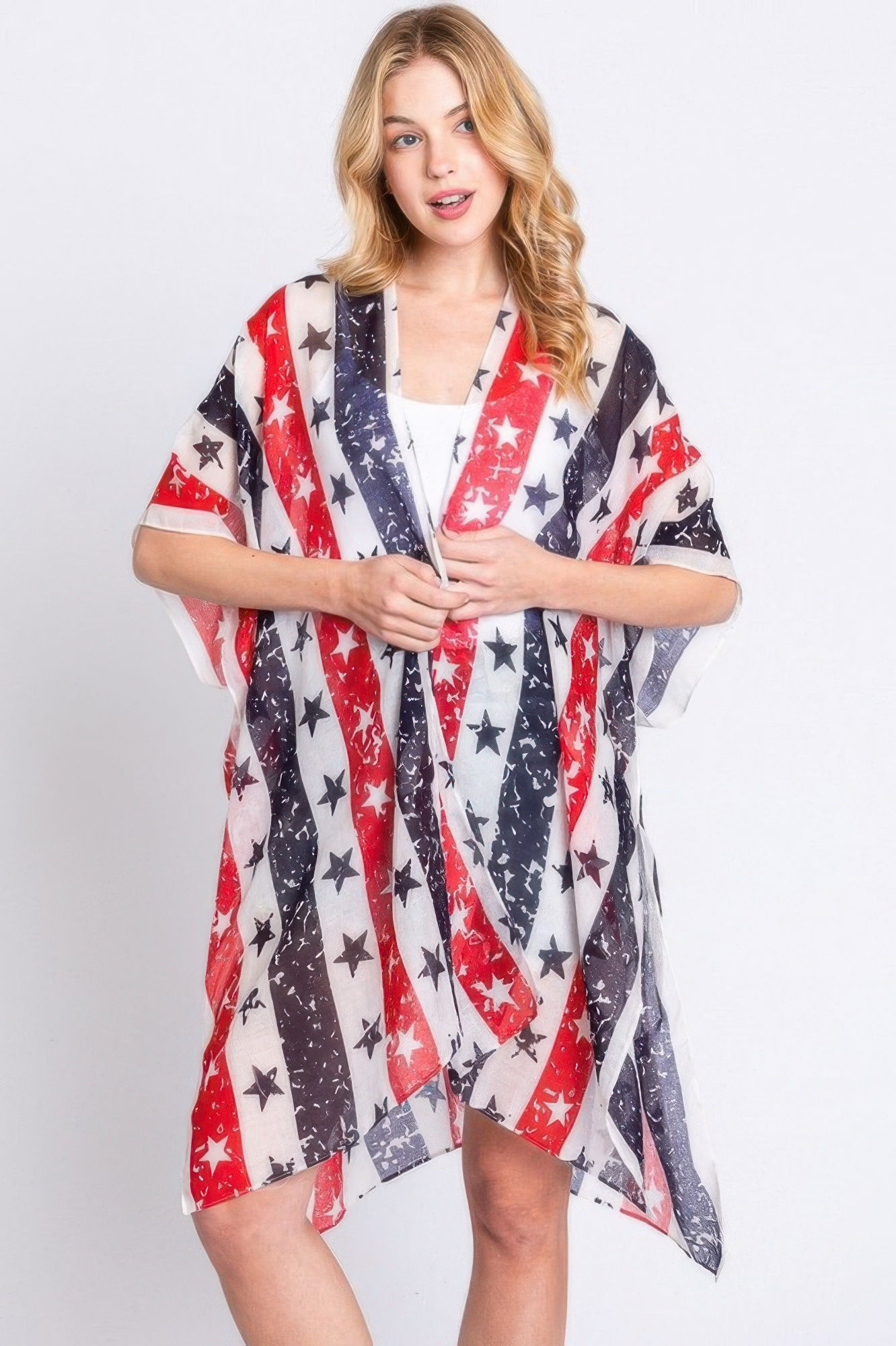 Stripe And Star American Flag Kimono