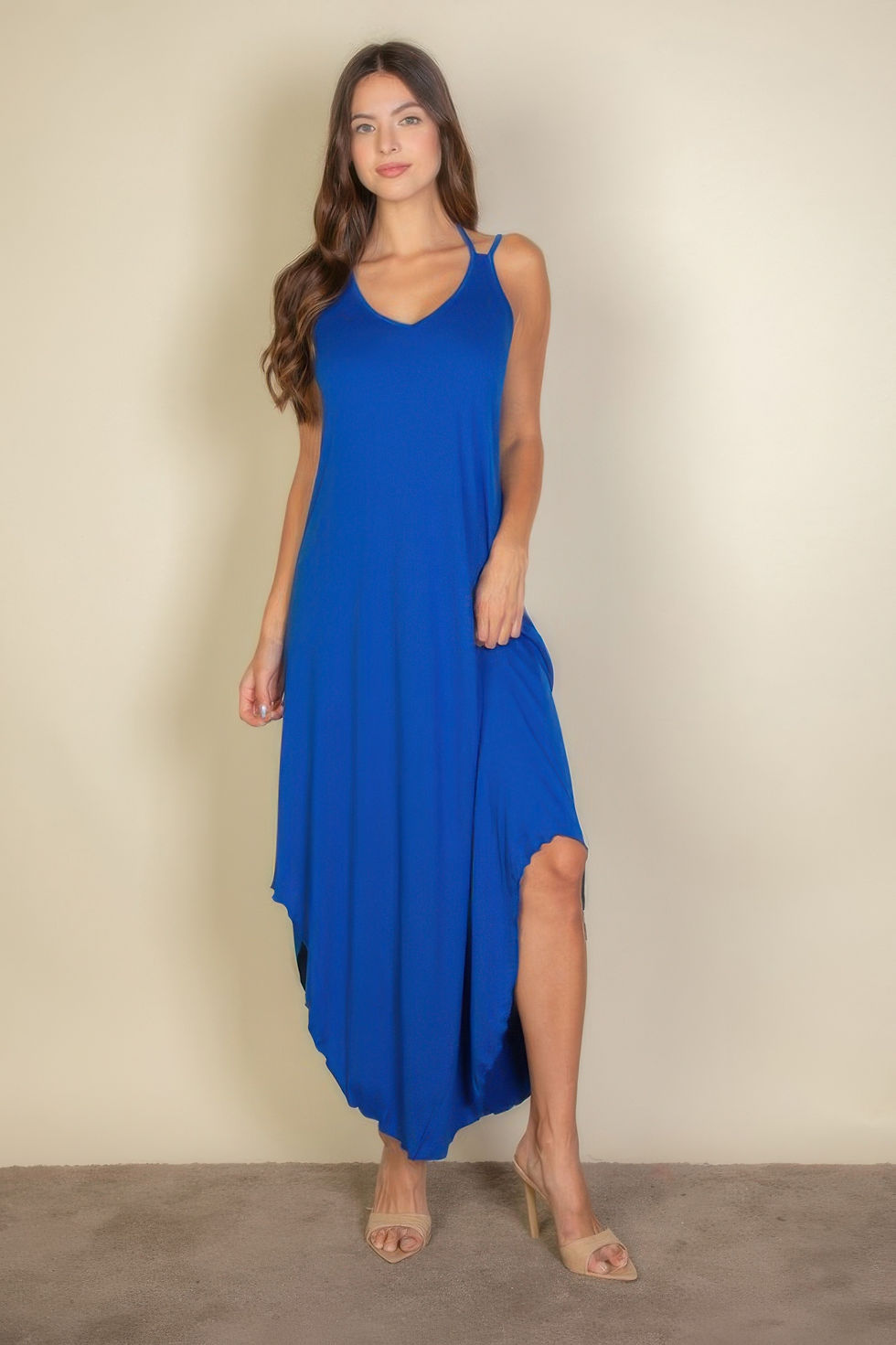Thumbnail: Solid Cami Double Strap Loose Fit Dress