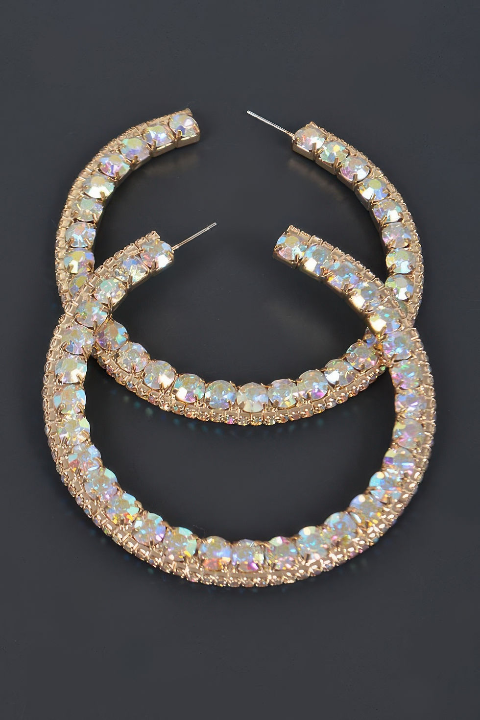 Thumbnail: 60mm Rhinestone Hoop Earring