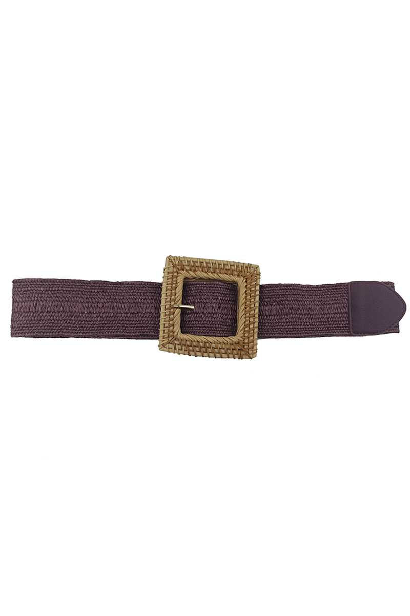 Thumbnail: Fashion Square Straw Buckle Belt