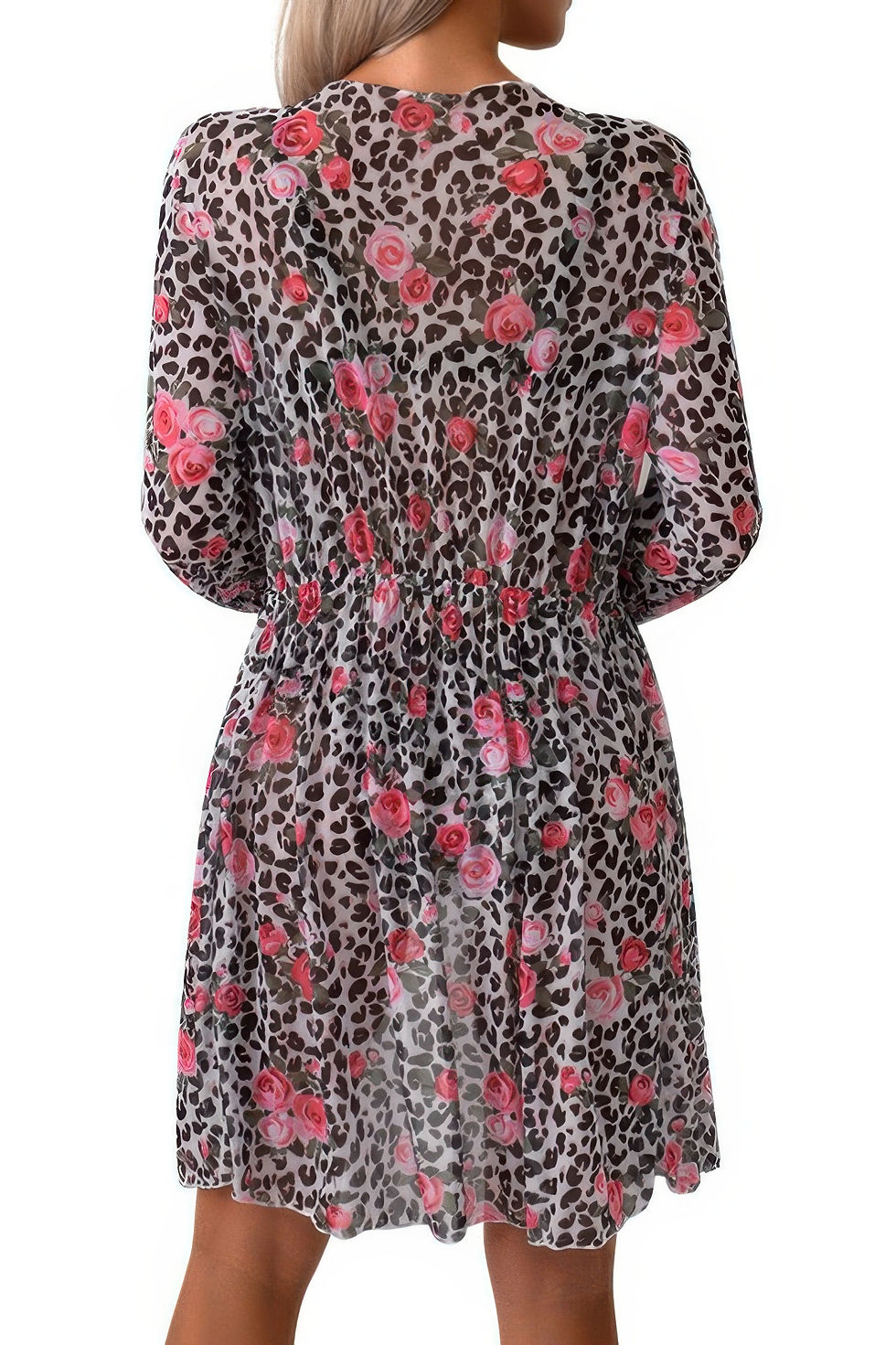 Thumbnail: Leopard Print Bikini Kimono Three Pieces Swimsuit
