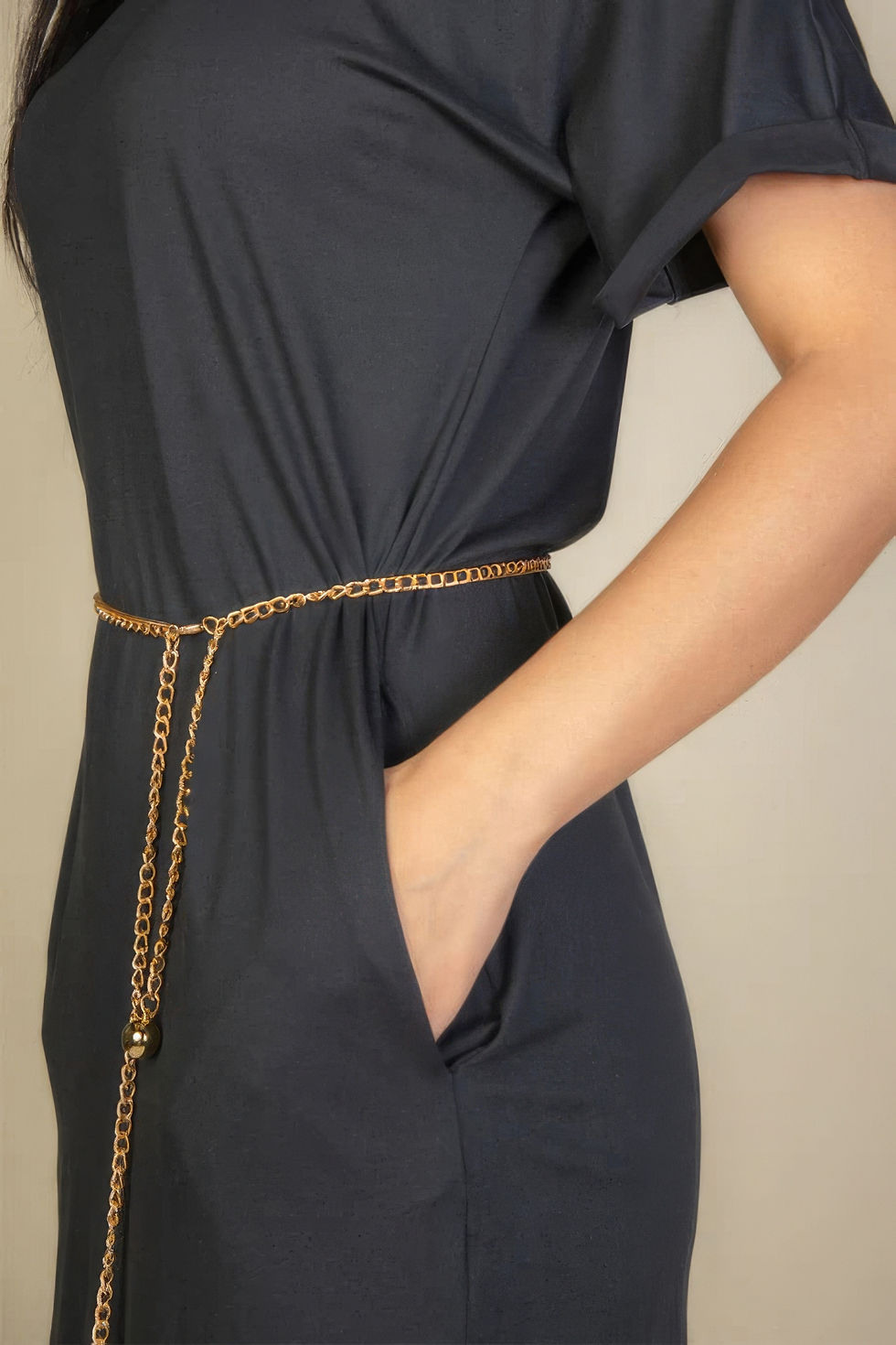 Thumbnail: Side Pocket Double Folded Mini Dress