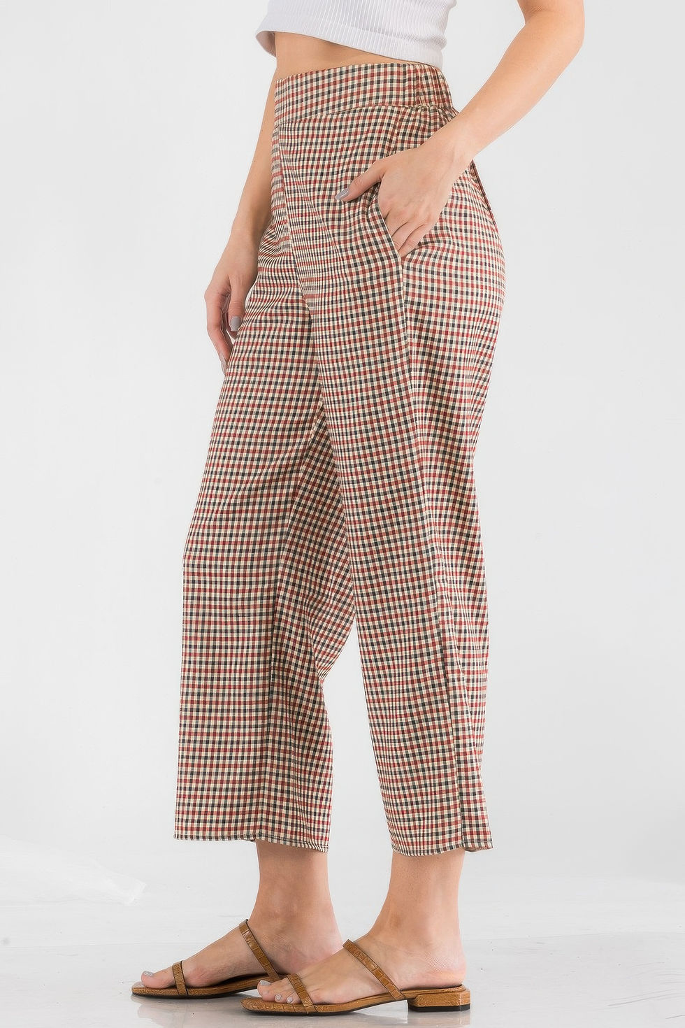 Thumbnail: Gingham High Waist Pants