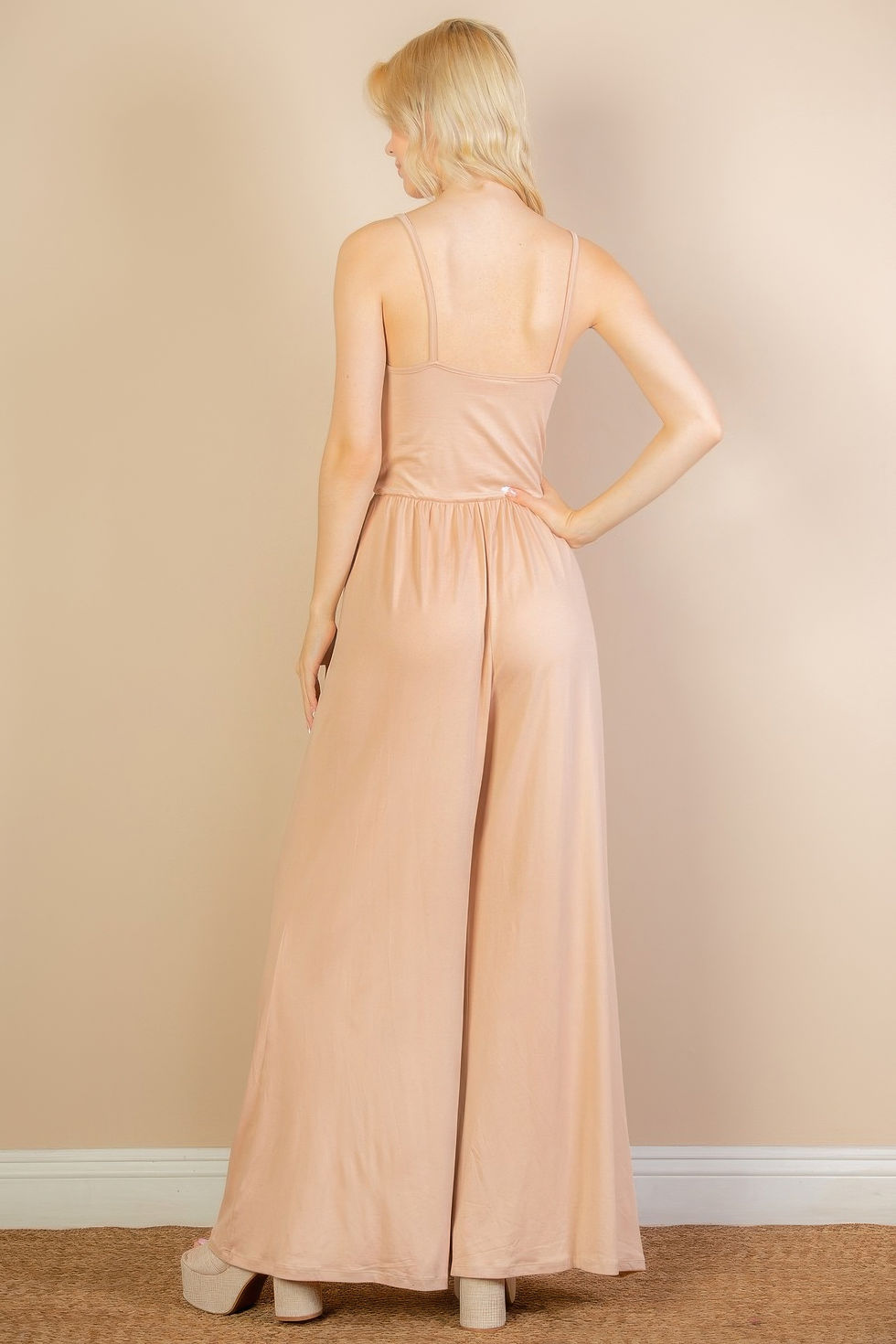 Thumbnail: Button Front Wide Leg Jumpsuit