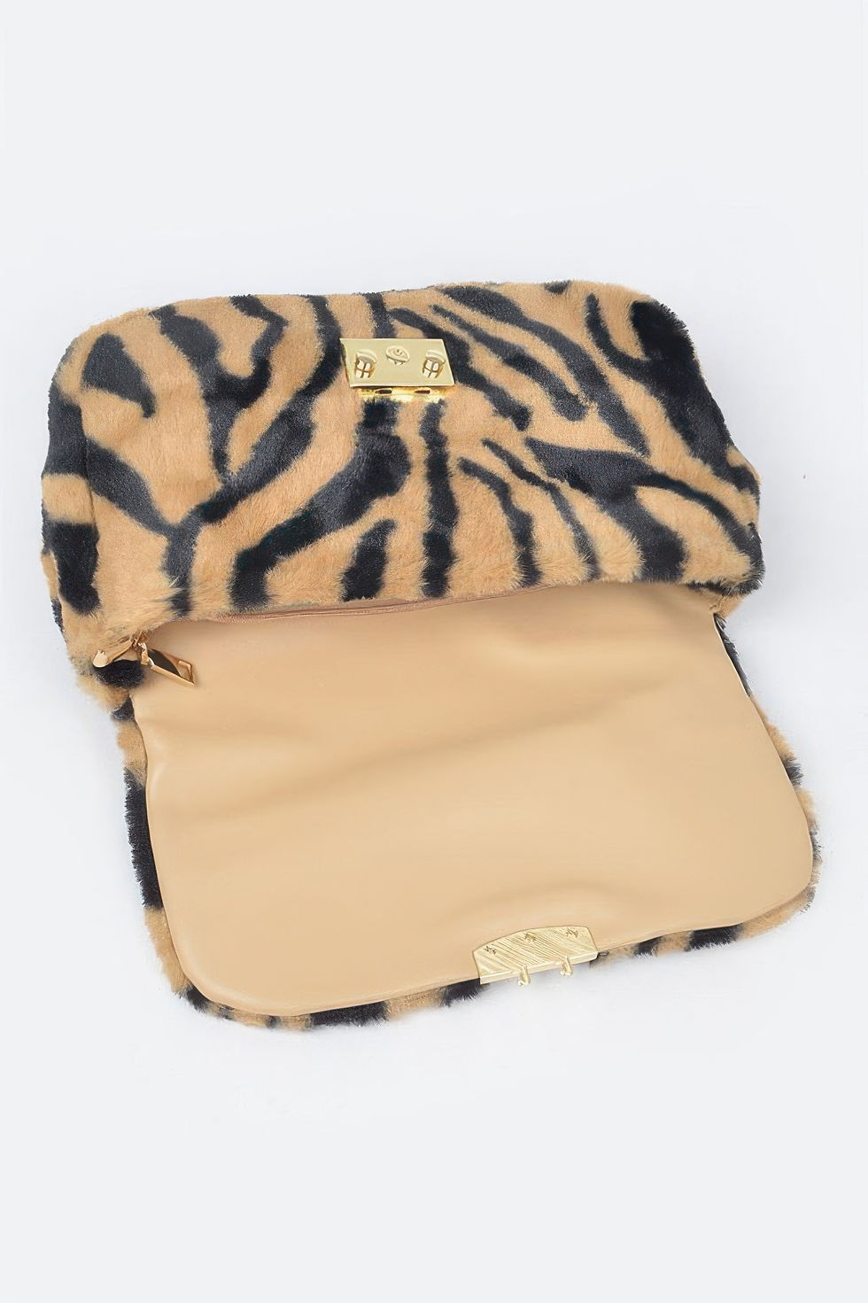 Thumbnail: Faux Zebra Fur Shoulder Bag 
