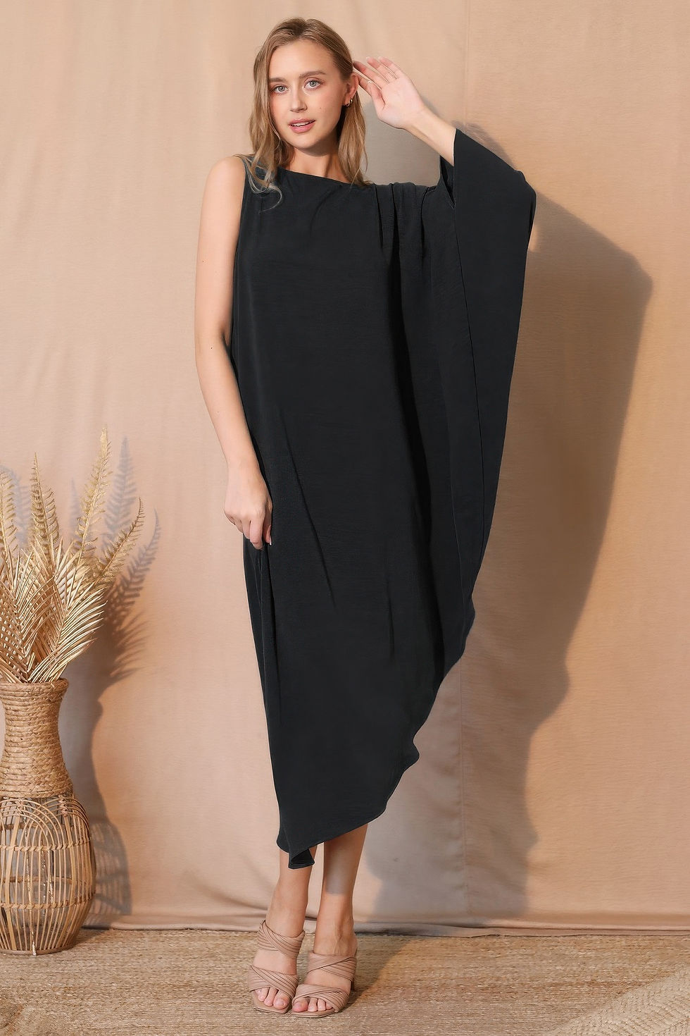 Thumbnail: Matte Crepe One Sleeve Dress    