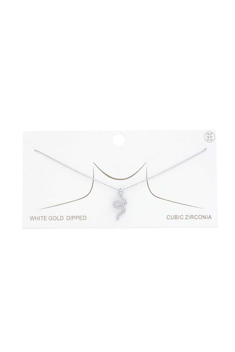 Thumbnail: Rhinestone Snake Charm Necklace