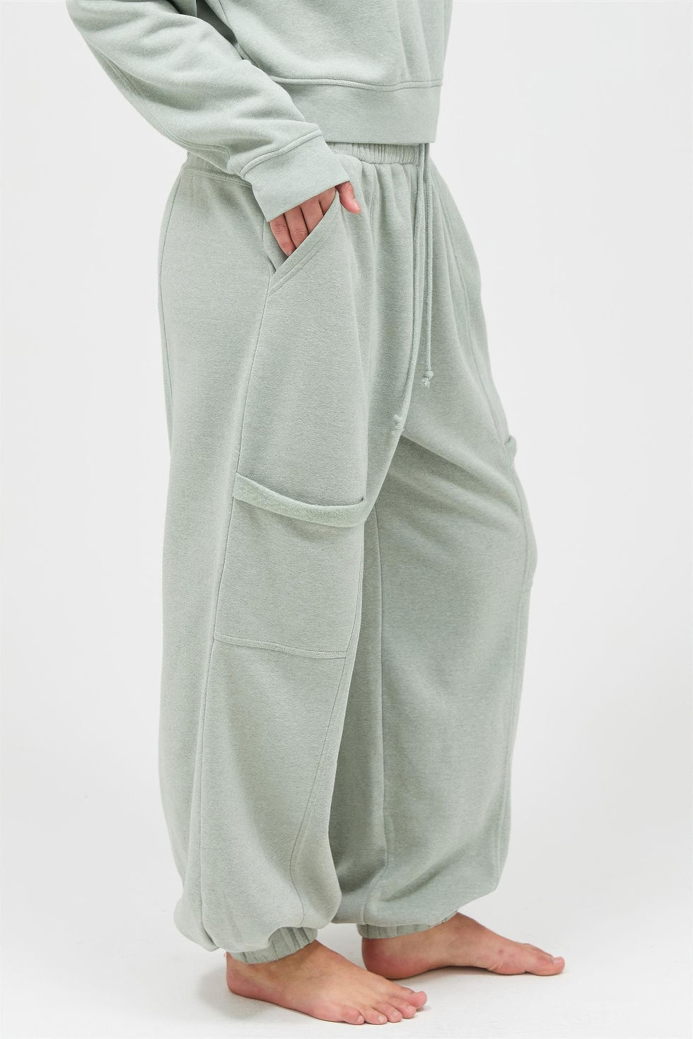 Thumbnail: Ruffle Waist Burnout Jogger Pants