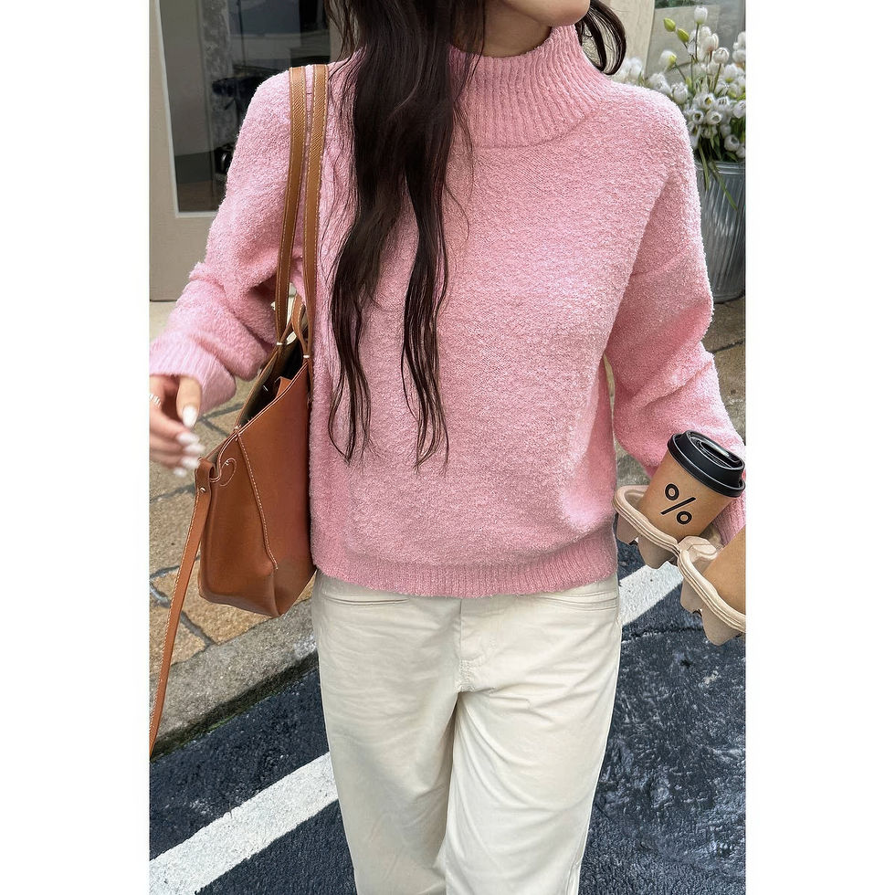 Thumbnail: Soft Knit Roll Neck Long Sleeves Sweater